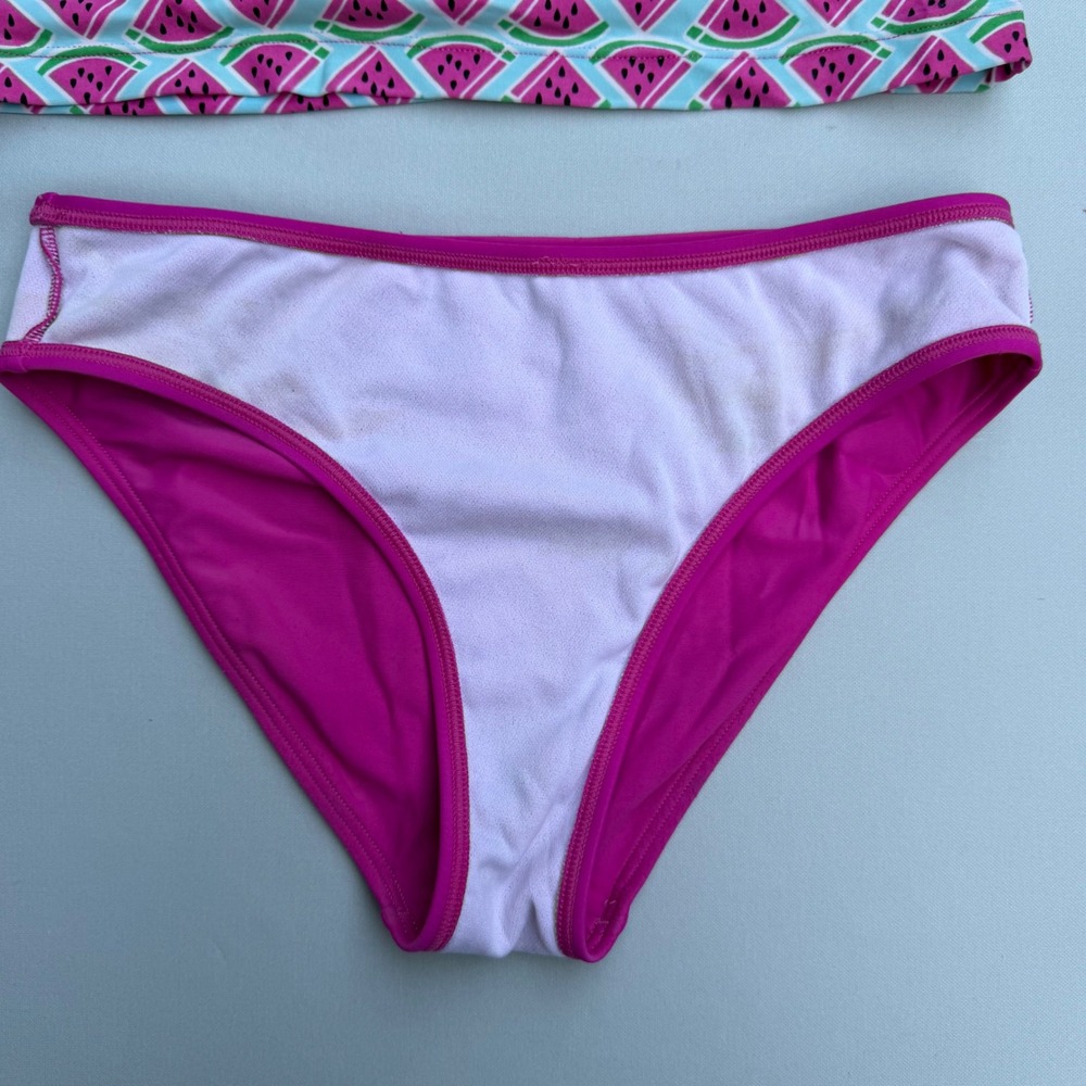Speedo Tankini Set Watermelon Print Pink Blue Sporty Summer Fruitcore Sz 14 - Picture 15 of 15